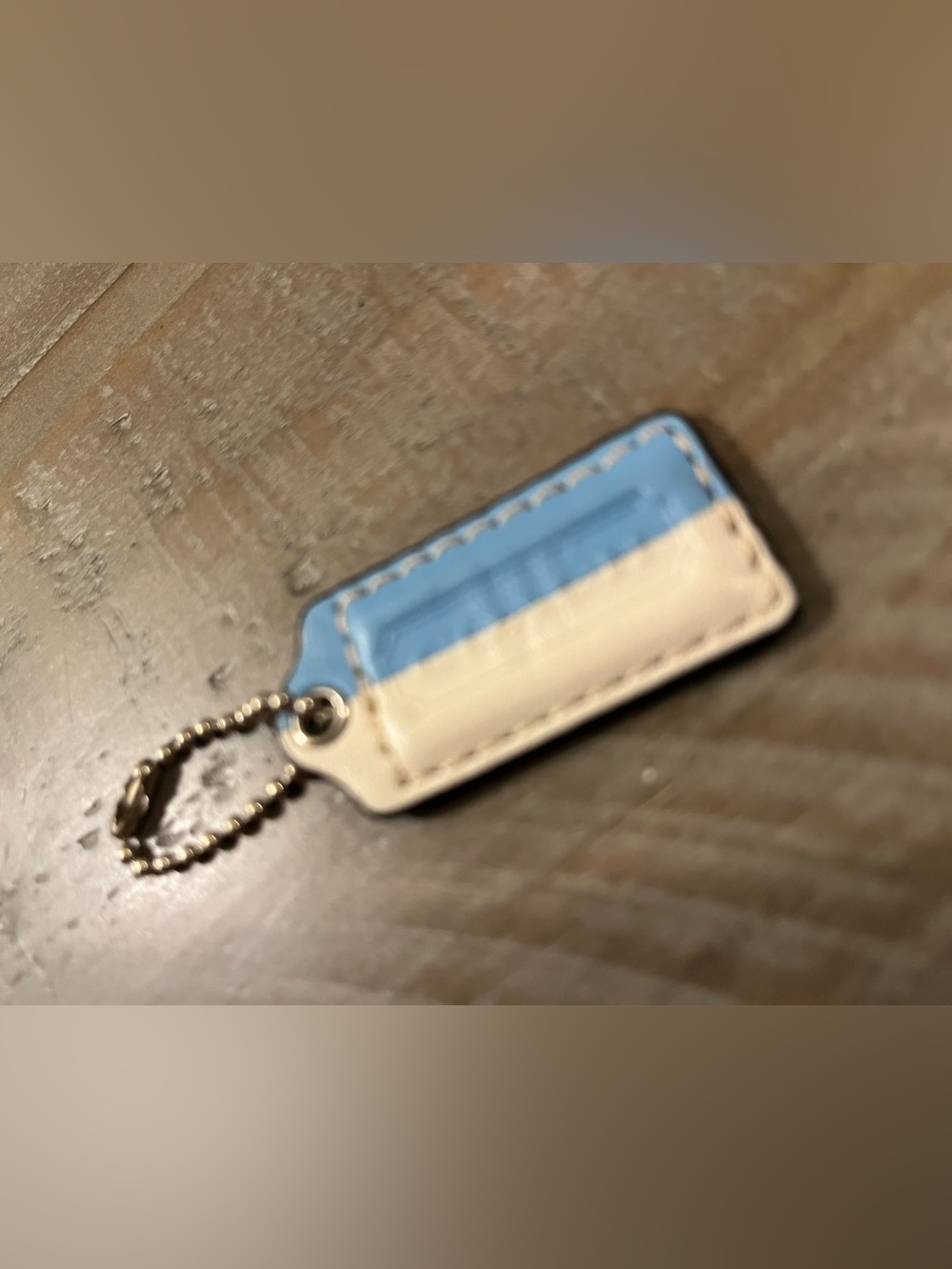 Coach Blue and Cream Leather Hang Tag - Picture 3 of 5